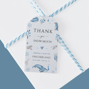 Arctic Animals Blue Winter Onederland 1st Birthday Gift Tags