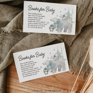 Arctic Animals Books for Baby Shower Card