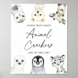 Arctic Animals Guess How Many Animal Crackers Sign
