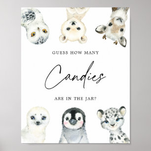 Arctic Animals Guess How Many Candies Sign