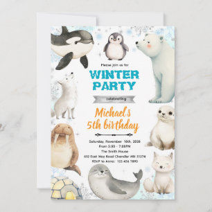 Arctic Animals theme invite