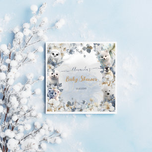 Arctic Animals Winter Baby Shower Napkin