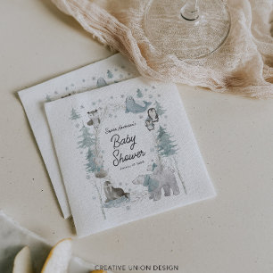 Arctic Animals Winter Baby Shower Napkins