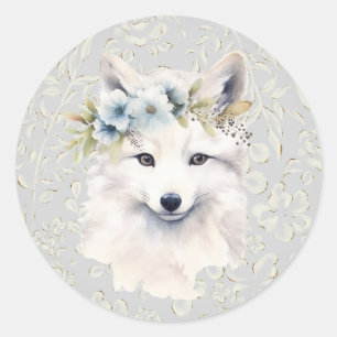 Arctic Animals Winter Floral Holiday Sticker
