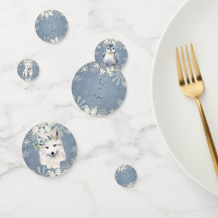 Arctic Animals Winter Snowflake Confetti