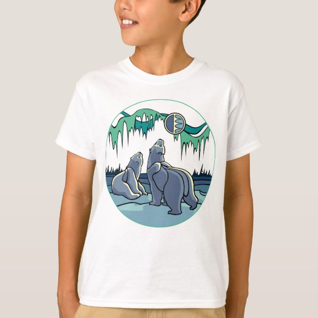 Arctic Art Kid's T-shirt Polar Bear Kid's Shirts (Front)