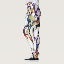 Arctic Aura: Penguin Design Watercolor Leggings