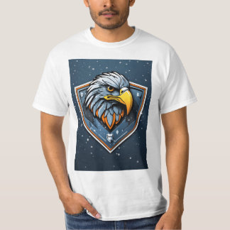 Arctic Avian Fury: Futuristic Eagle-Raven T-Shirt