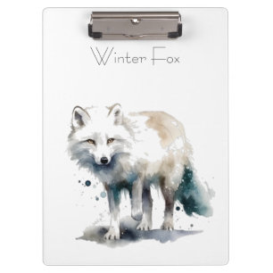 Arctic Beauty: Winter Fox custom Clipboard