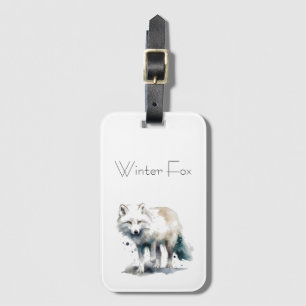Arctic Beauty: Winter Fox custom Luggage Tag