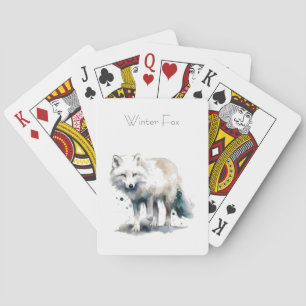 Arctic Beauty: Winter Fox custom Playing Cards