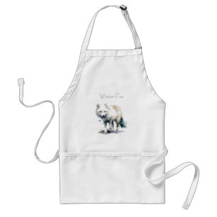 Arctic Beauty: Winter Fox custom Standard Apron