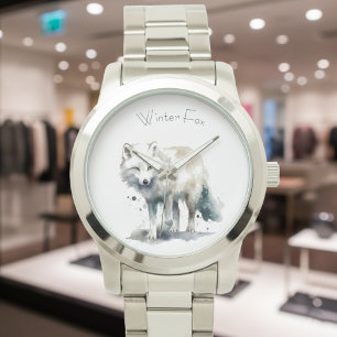 Arctic Beauty: Winter Fox custom Watch