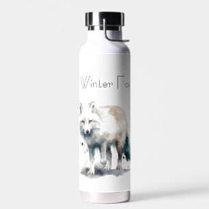 Arctic Beauty: Winter Fox custom Water Bottle