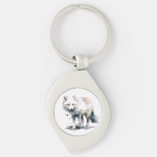 Arctic Beauty: Winter Fox Key Ring
