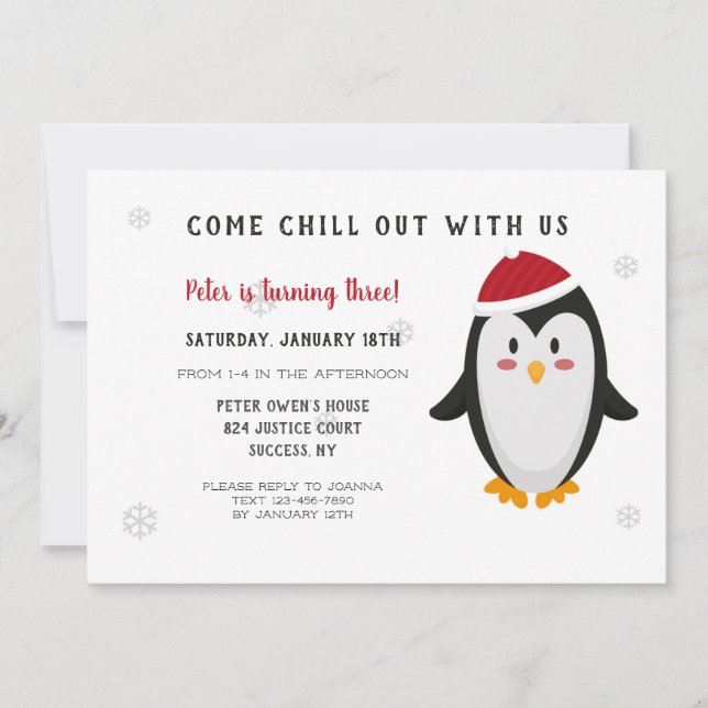 Arctic Blast Birthday Party Invitation (Front)