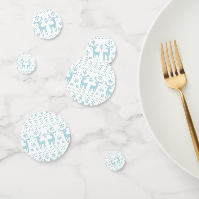Arctic Blue Folk Art Winter Theme Confetti (Group)