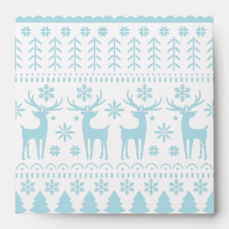 Arctic Blue Folk Art Winter Theme Envelope