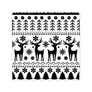 Arctic Blue Folk Art Winter Theme Self-inking Stamp