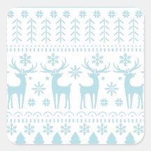 Arctic Blue Folk Art Winter Theme
