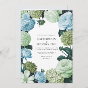 Arctic Blue, Frosted Pine & Cloud Moss Wedding Invitation