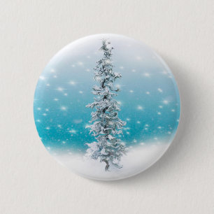 Arctic blue Holiday tree 6 Cm Round Badge