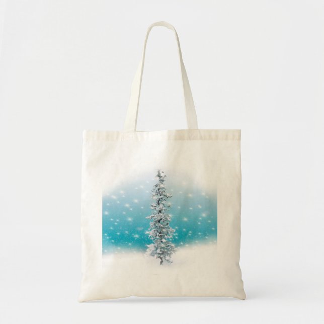 Arctic blue Holiday tree Tote Bag (Front)