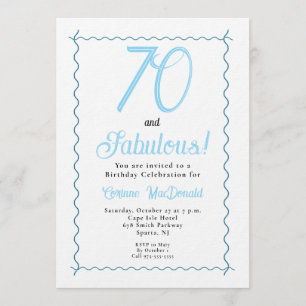 Arctic Blue Seventy and Fabulous 70th Birthday Invitation