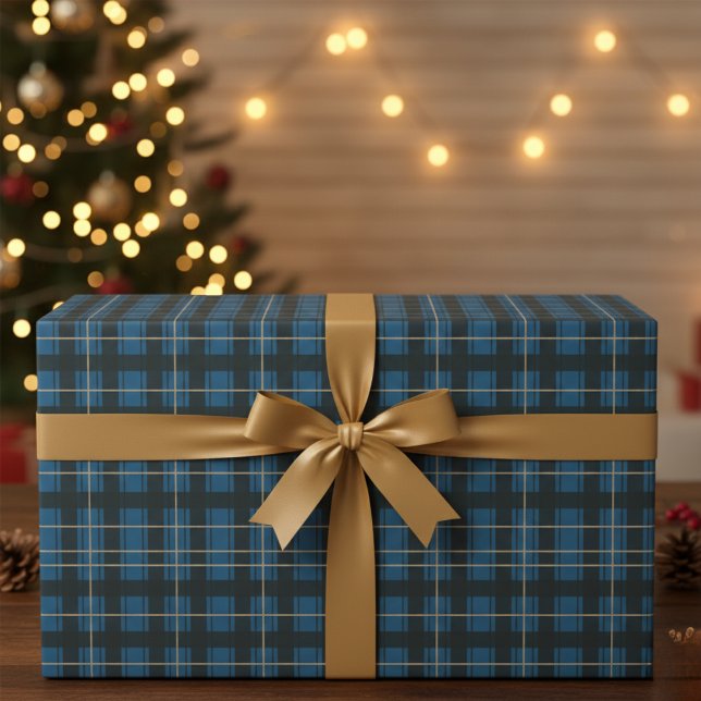 Arctic Blue Tartan Wrapping Paper (Arctic Blue Tartan Wrapping Paper)