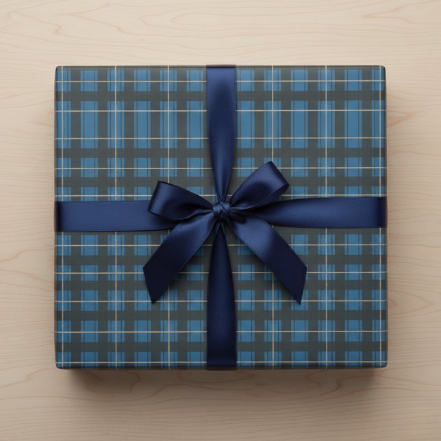 Arctic Blue Tartan Wrapping Paper (Arctic Blue Tartan Wrapping Paper)