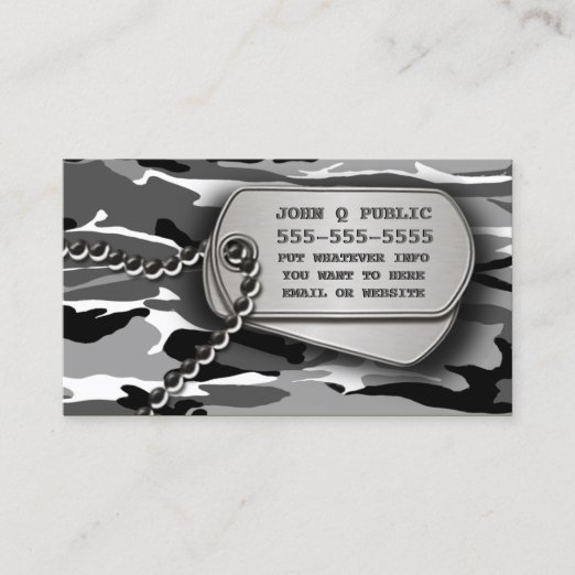 Dog Tag Business Cards Zazzle UK