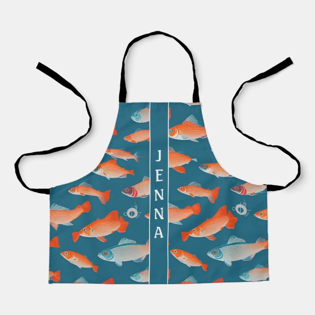 Arctic Char Geometric Colourful Custom Pattern Apron (Front)