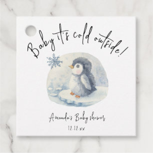 Arctic cute Penguin - baby it's cold outside Favour Tags