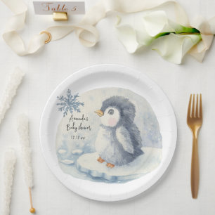 Arctic cute Penguin  Paper Plate