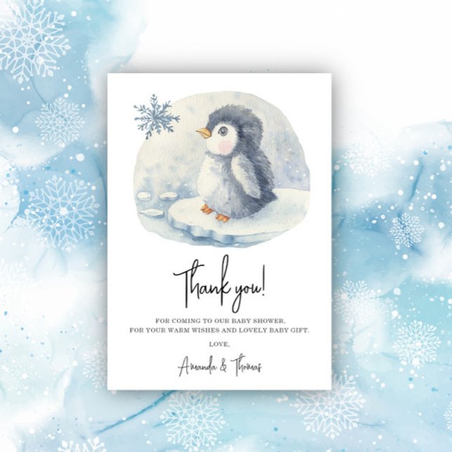 Arctic cute Penguin thank you baby shower  (Creator Uploaded)