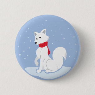 Arctic Fox 6 Cm Round Badge