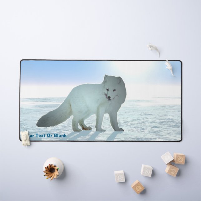 Arctic Fox Acrylic Print Desk Mat (Kids Table)