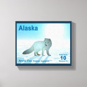 Arctic Fox - Alaska Postage Canvas Print