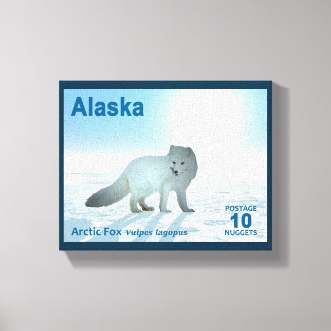 Arctic Fox - Alaska Postage Canvas Print (Front)