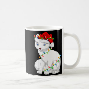 Arctic Fox Animal Lover Xmas Santa Hat Arctic Fox  Coffee Mug