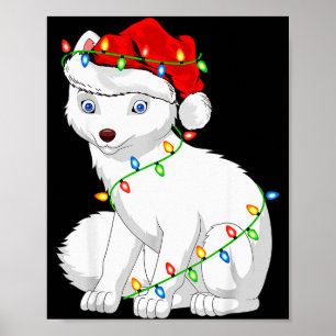 Arctic Fox Animal Lover Xmas Santa Hat Arctic Fox  Poster