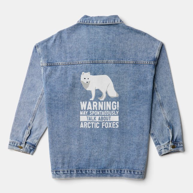 Arctic Fox Artic Animals Cute Artic Fox Pyjamas  1 Denim Jacket (Back)