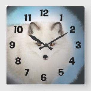 Arctic Fox Clock