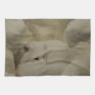 Arctic Fox Den Tea Towel