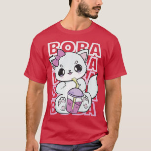 Arctic Fox Drinks Strawberry Milk Bubble Tea For B T-Shirt