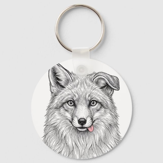 Arctic Fox Keychain (Front)