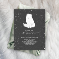 Arctic Fox Neutral Dark Grey Winter Baby Shower