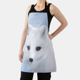 Arctic Fox Painting - Original Wildlife Art Apron
