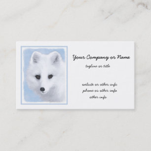 Arctic Fox Painting - Original Wildlife Art Business Card