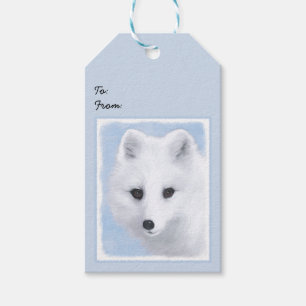 Arctic Fox Painting - Original Wildlife Art Gift Tags